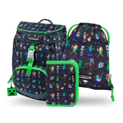 BAAGL SET 3 Airy Minecraft: batoh, peračník, vrecko