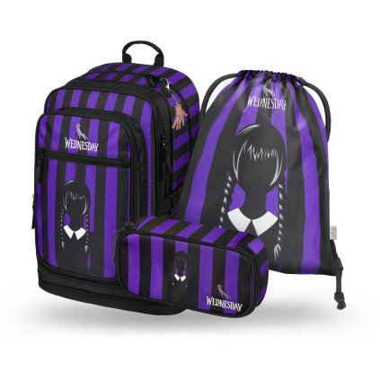 BAAGL 3 SET Cubic Wednesday: batoh, peračník a vrecko