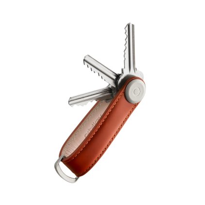 Orbitkey Kožená kľúčenka 2.0 - Cognac & Tan Stitching  + Orbitkey Multitool náradie Zadarmo