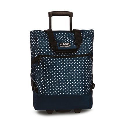 Punta Nákupní taška na kolečkách Print - tmavo modrá/biela