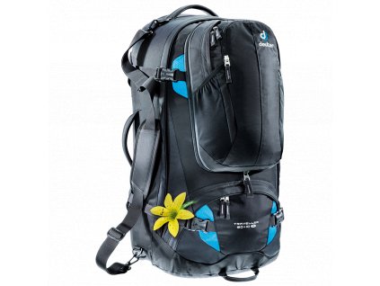 Deuter Traveller 60+10 SL black-turquoise - Batoh + LED Čelovka 3W