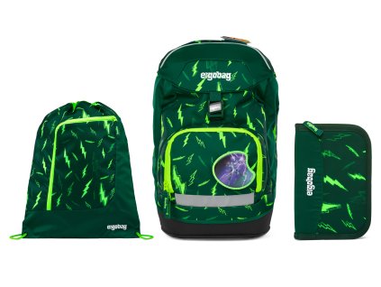 Ergobag Prime set batoh + sáček + pouzdro Fluo blesk 2025