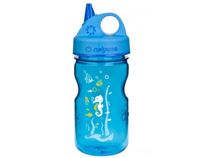 Nalgene Grip-n-Gulp Kids 350 ml Blue Seahorse - láhev pro děti