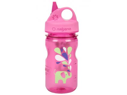 Nalgene Grip-n-Gulp Kids 350 ml Pink/Elephant - láhev pro děti