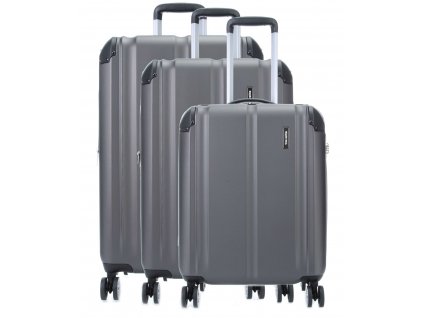 Travelite City 4w S,M,L Anthracite – sada 3 kuforů + LED Svítilna