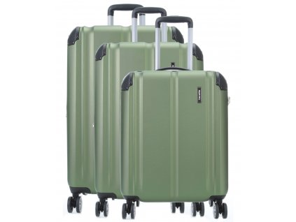 Travelite City 4w S,M,L Green – sada 3 kuforů + LED Svítilna