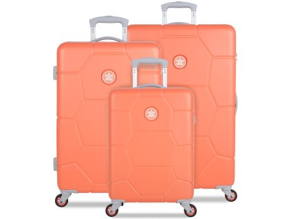 Sada cestovných kuforů SUITSUIT® TR-1246/3 ABS Caretta Melon + LED Čelovka 3W