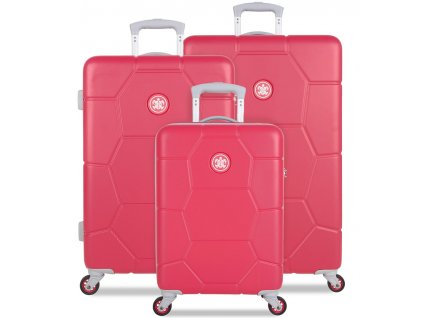Sada cestovných kuforů SUITSUIT® TR-1247/3 ABS Caretta Teaberry + LED svítilna