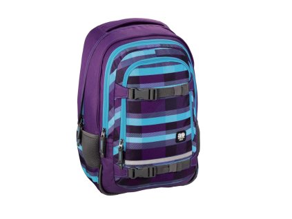 Školní batoh All Out "Selby", Summer Check Purple + LED Svítilna
