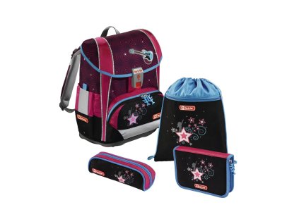 Školní aktovka LIGHT 2 pro prvňáčky - 4-dílný set, Step by Step Popstar, certifikát AGR + LED Čelovka 3W