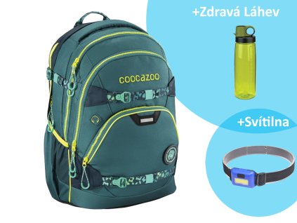 Školní batoh Coocazoo e ScaleRale TecCheck s elektronicky nastavitelným bederním popruhen, Petrol sk