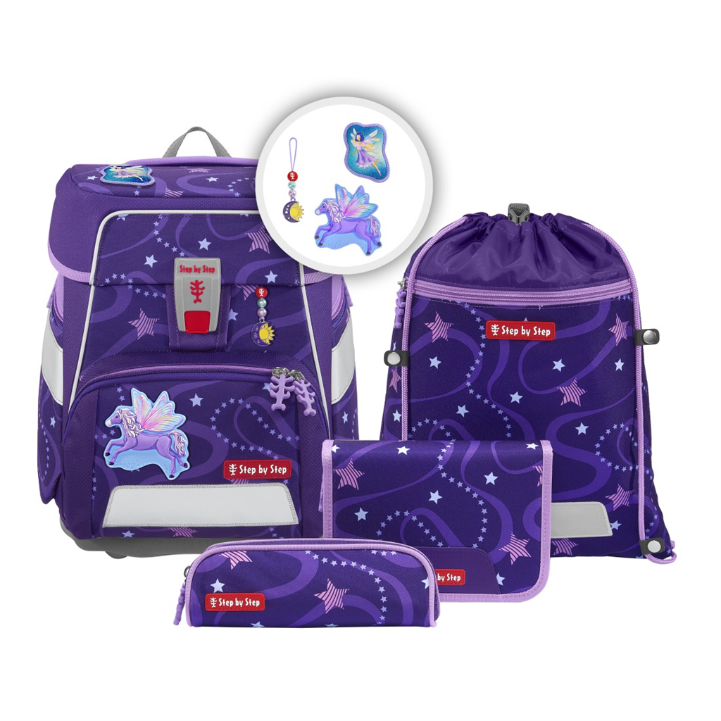 Step by Step Školní aktovka SPACE pro prvňáčky - 5dílný set Pegas Emily, certifikát AGR