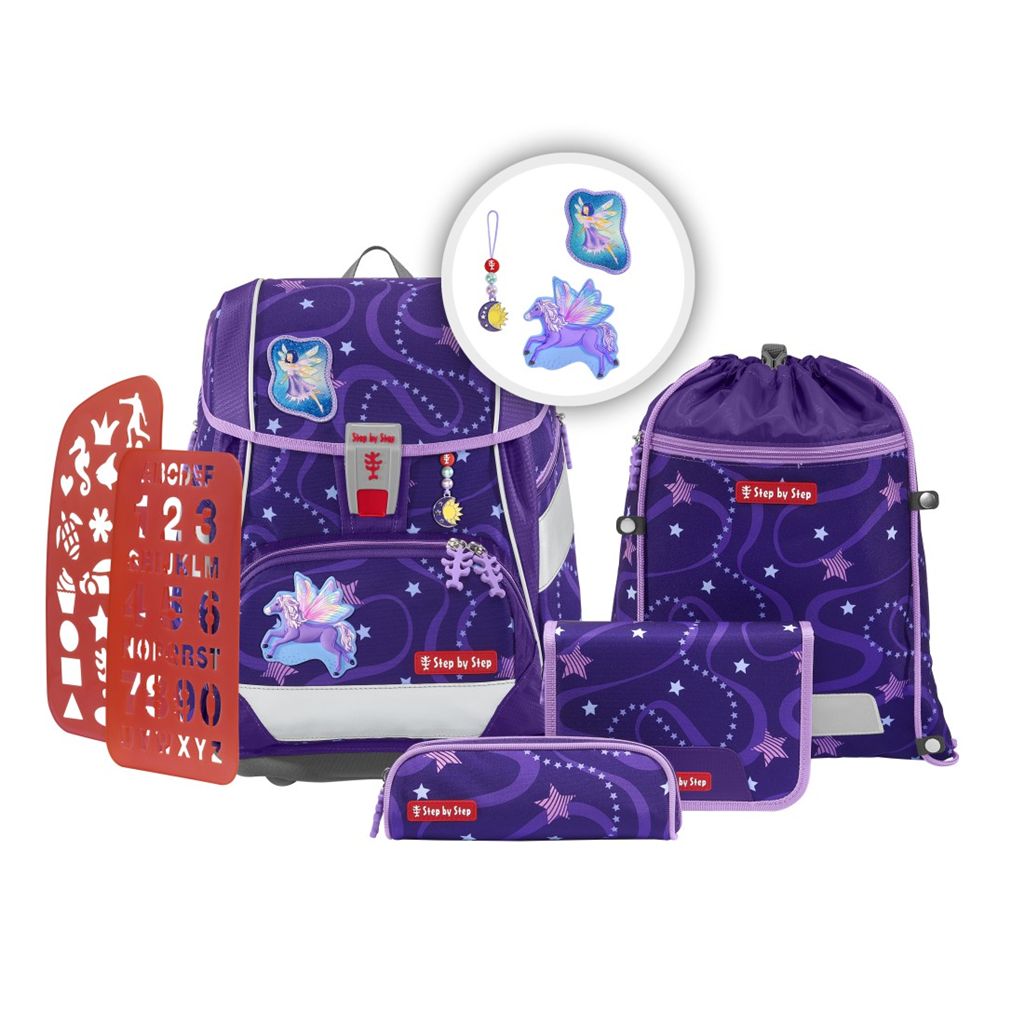 Step by Step  Školní aktovka/batoh 2IN1 PLUS pro prvňáčky – 6dílný set - Pegasus Emily