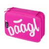 BAAGL Školní penál dvoupatrový Logo růžový, A-7731