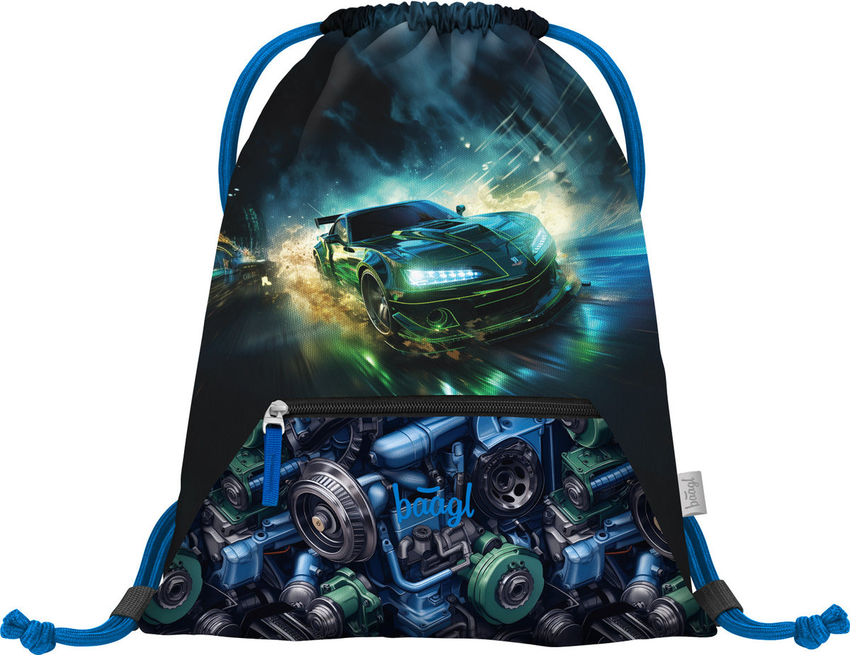 Sáček s kapsou Závodní auto – detail výrobku