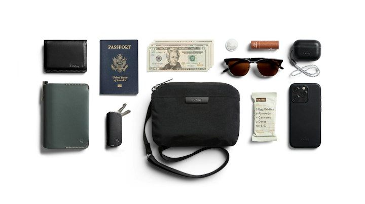 Bellroy Tokyo Side Bag – příklad uložených věcí