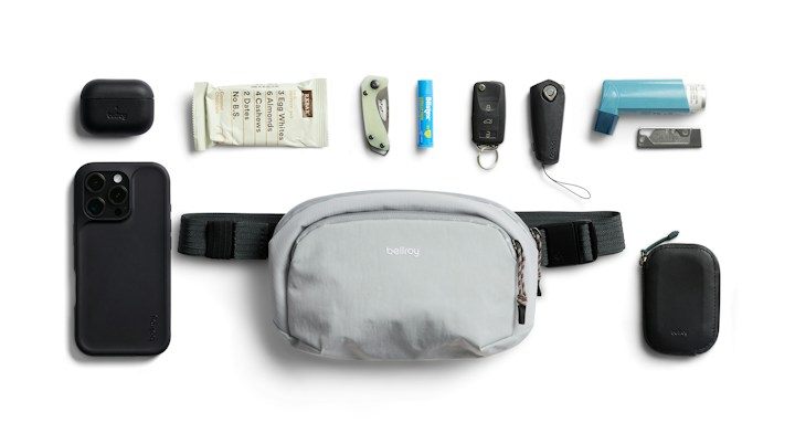 Bellroy Venture Hip Pack – příklad uložených věcí
