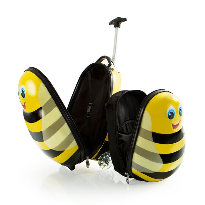 Heys Travel Tots Lightweight Kids Bumble Bee – sada batohu a kufru – Přehled o obsahu kufru