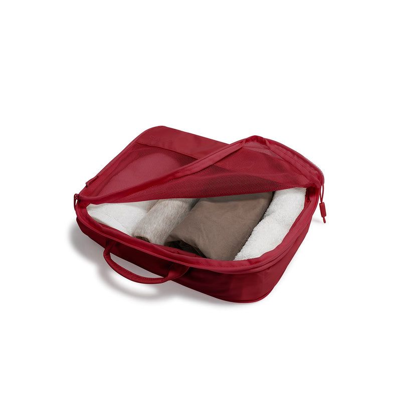 Heys Ecotex Compression Packing Cube 4 Pc Set Red Maple – Jedna velká, dvě střední, jedna malá
