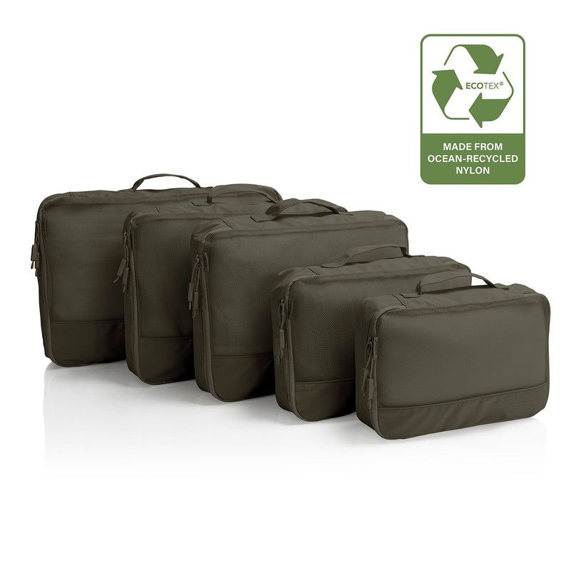 Heys Ecotex Packing Cube 5 Pc Set Green Moss