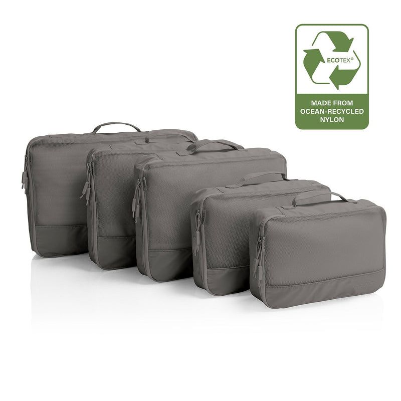 Heys Ecotex Packing Cube 5 Pc Set Grey Stone
