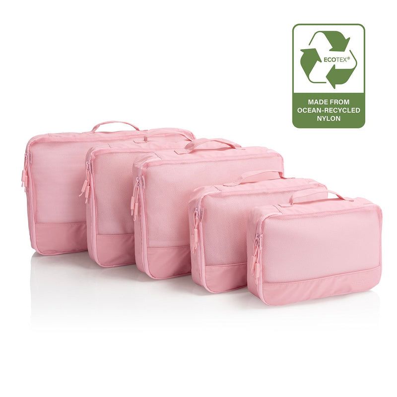 Heys Ecotex Packing Cube 5 Pc Set Pink Sand
