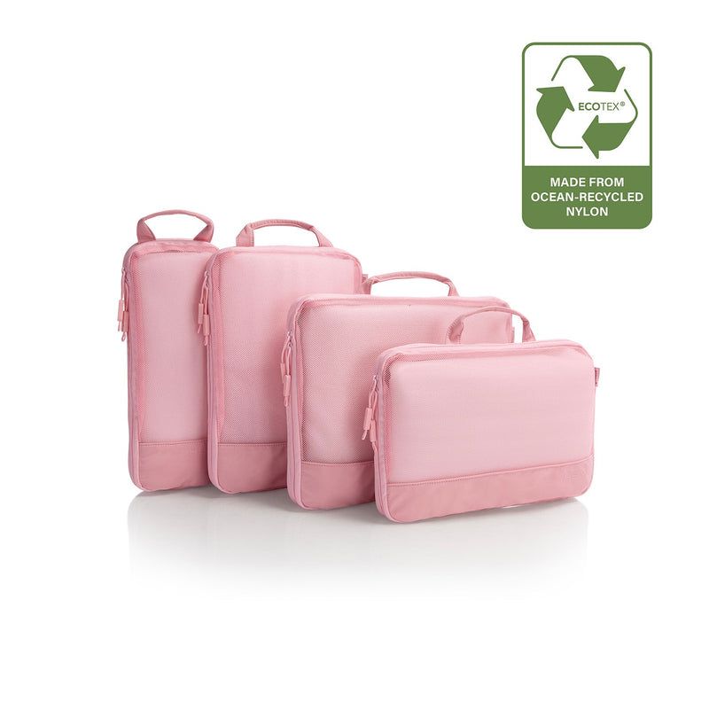 Heys Ecotex Compression Packing Cube 4 Pc Set Pink Sand