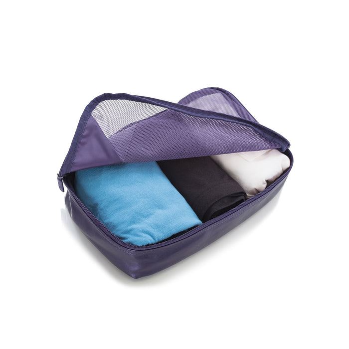 Heys Metallic Packing Cube Navy – 5 kusů – Obsah vidíte přes síťovinu