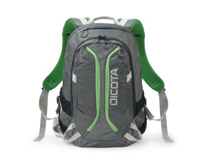 Dicota Backpack Active 14-15.6 grey/lime + LED svítilna