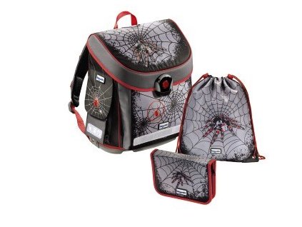 Školní aktovka - 3 dílný set Baggymax CANNY Pavouk + LED svítilna