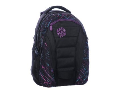 Pánský batoh Bagmaster Studentský BAG 0115 C BLACK/VIOLET, barva černá ,Objem 21 - 30 litrů