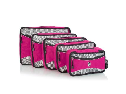 heys ecotex packingcubes set5 fuchsia