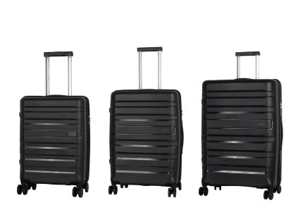 Travelite Kosmos 4w S,M,L Black – sada 3 kufrů