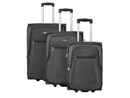 Travelite Portofino 2w S,M,L Anthracite – sada 3 kufrů + Sluchátka, myš nebo pouzdro