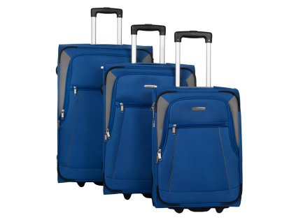 Travelite Portofino 2w S,M,L Royal blue – sada 3 kufrů + Sluchátka, myš nebo pouzdro