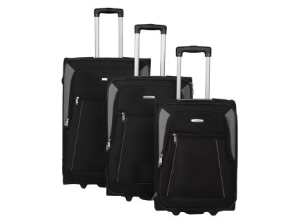 Travelite Portofino 2w S,M,L Black – sada 3 kufrů + Sluchátka, myš nebo pouzdro