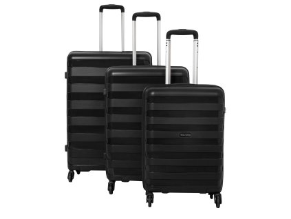 Travelite Nova 4w S,M,L Black – sada 3 kufrů + Sluchátka, myš nebo pouzdro