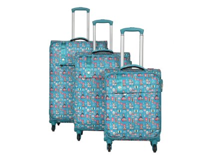 Travelite Lil' Ledy 4w S,M,L Turquoise – sada 3 kufrů