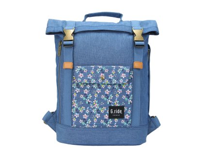 G.RIDE batoh BALTHAZAR XS blue/ flower + LED svítilna