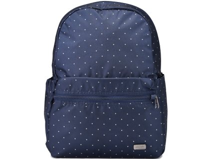 PACSAFE batoh DAYSAFE BACKPACK Navy Poka Dot + 5 % sleva po registraci + LED svítilna