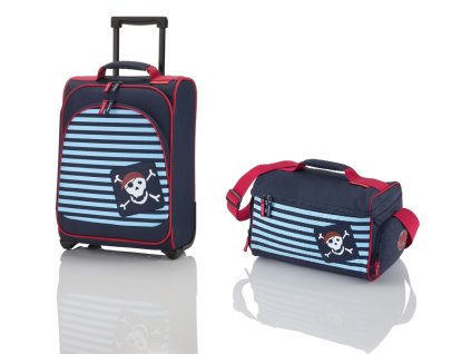 Travelite Youngster – dětská sada kufru a cestovní tašky Pirate + Sluchátka, myš nebo pouzdro