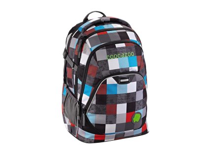 Školní batoh Coocazoo EvverClevver2, Checkmate Blue Red + Sluchátka, myš nebo pouzdro
