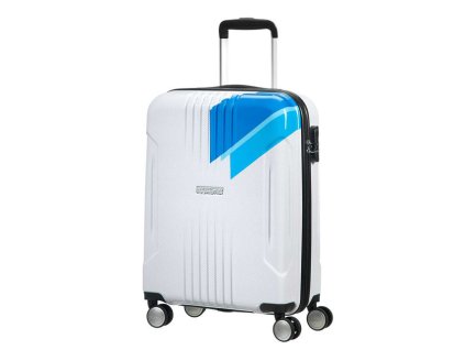 American Tourister TRACKLITE SPINNER 78 EXP L - LIGHT BLUE STRIPES + Sluchátka, myš nebo pouzdro