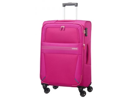 American Tourister SUMMER VOYAGER SPINNER 68 EXP M - DEEP PINK + LED svítilna