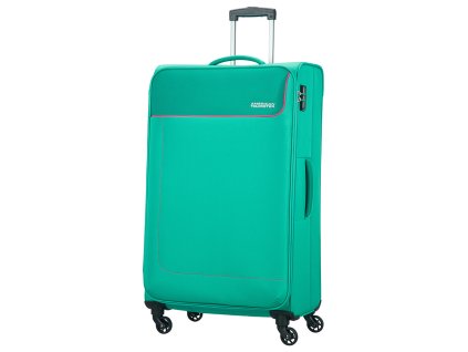 American Tourister FUNSHINE SPINNER 79 L - AQUA GREEN + LED svítilna