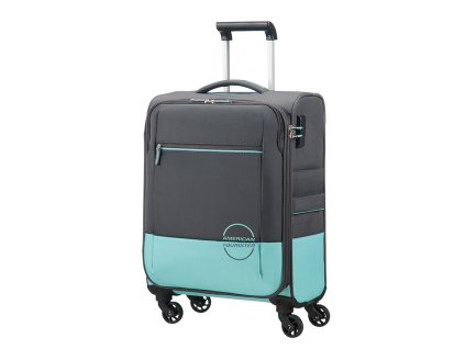 American Tourister INSTAGO SPINNER 55 S - GREY/AQUA + LED svítilna
