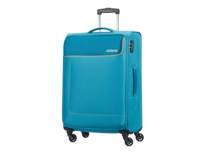 American Tourister FUNSHINE SPINNER 66 M - BLUE OCEAN + LED svítilna
