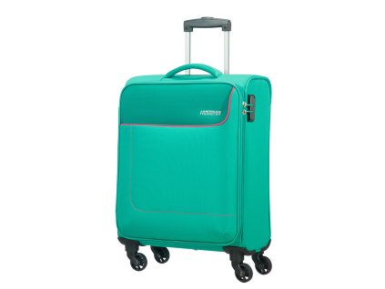 American Tourister FUNSHINE SPINNER 55 S - AQUA GREEN + LED svítilna