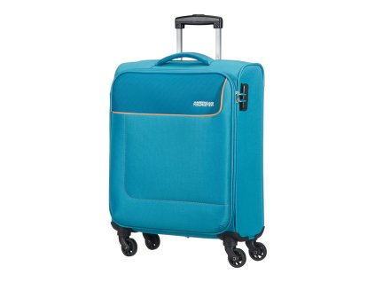 American Tourister FUNSHINE SPINNER 55 S - BLUE OCEAN + LED svítilna