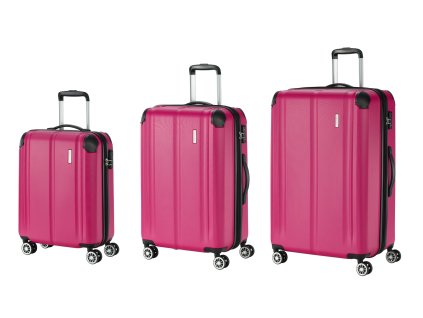 Travelite City 4w S,M,L Berry – sada 3 kufrů + Sluchátka, myš nebo pouzdro